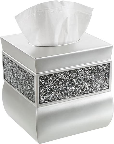 square silver tissue box cover